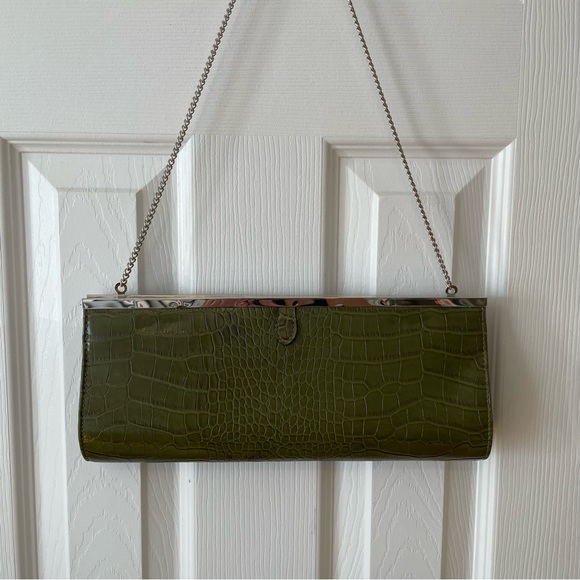 Aldo green clutch bag with silver chain - Picture 7 of 7